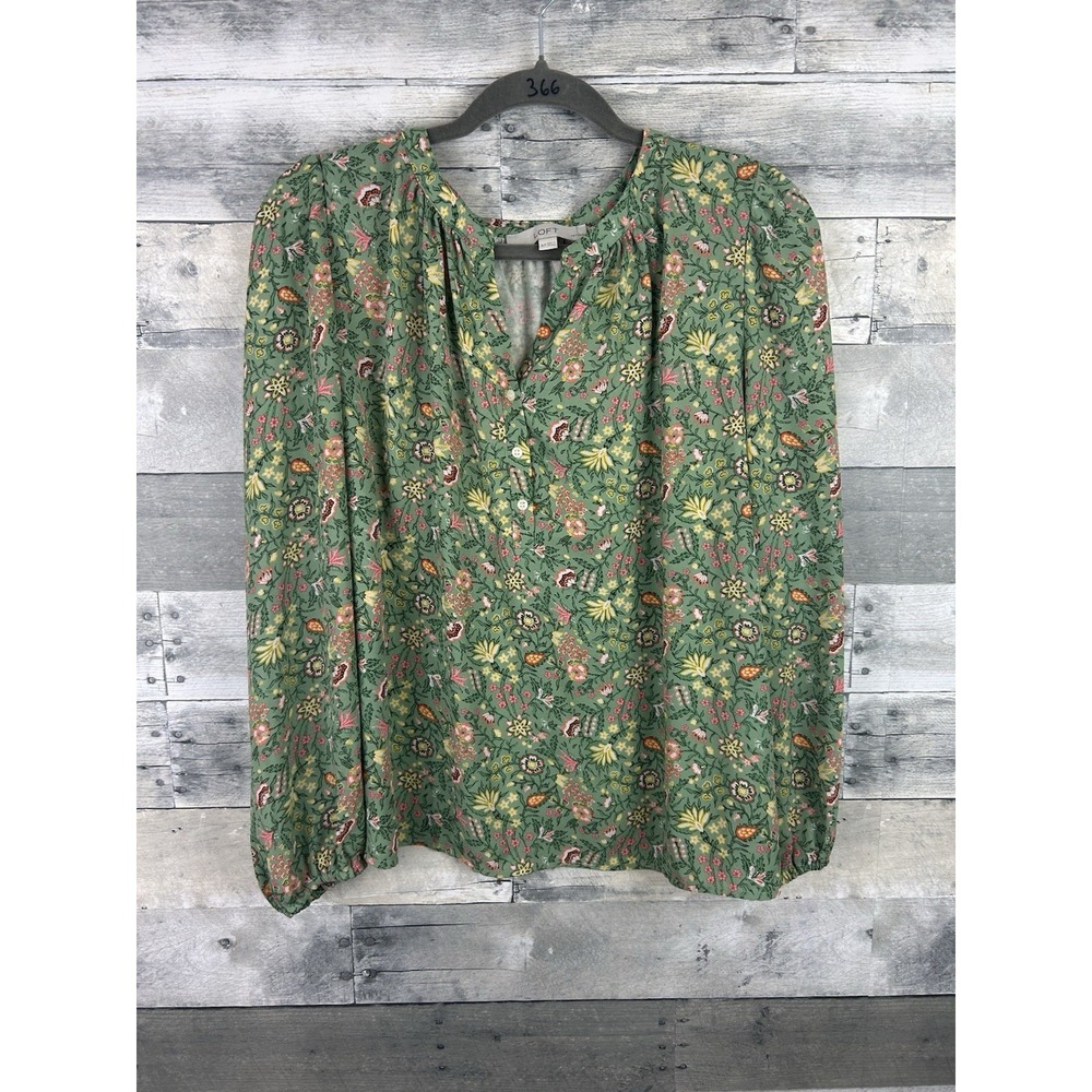 Loft Women's XL Petite Long Sleeve V Neck Blouse